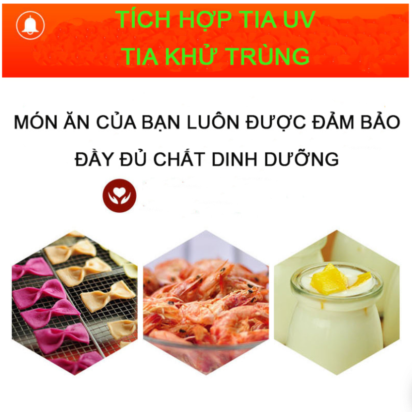 HÀNG CHÍNH HÃNG - Máy sấy thực phẩm tích hợp đèn UV diệt khuẩn, thương hiệu Mỹ Septree cao cấp ST-04