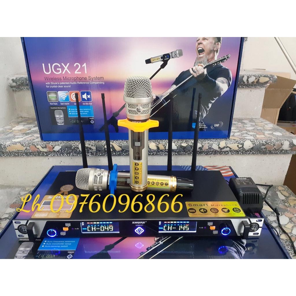 ( XẢ HÀNG GIÁ SỐC ) Micro Không Dây Shure UGX 21 Hàng Chuẩn Loại 1- Micro Không Dây Shure 21 Loại 1- Combo Mic Hát Karao