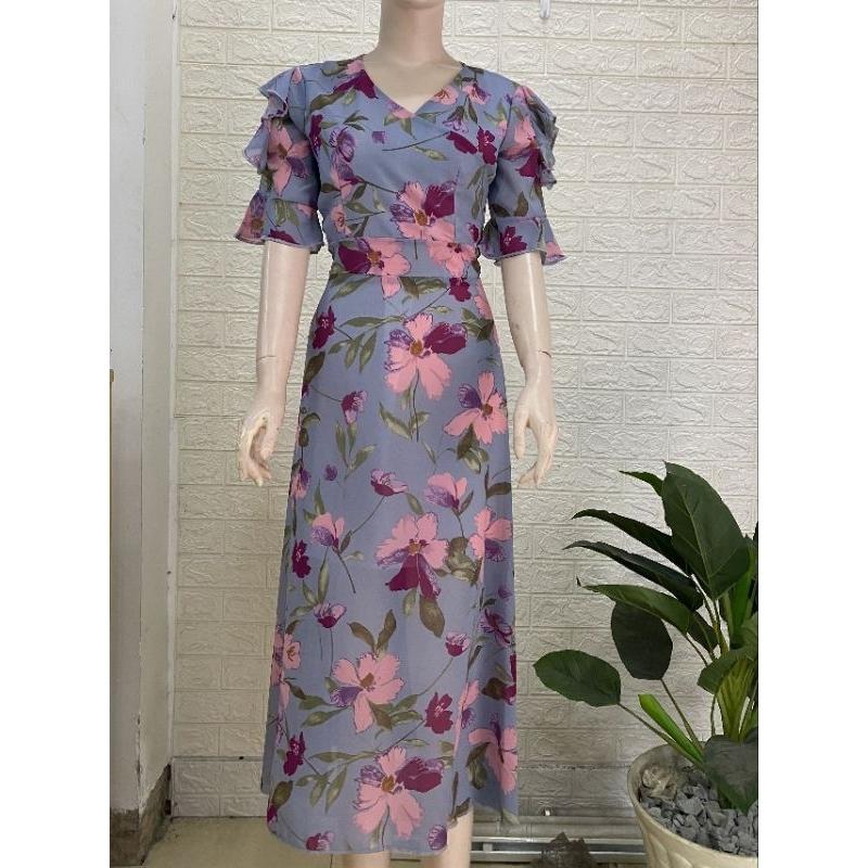 ĐẦM XÒE HOA TAY BÈO CUT OUT