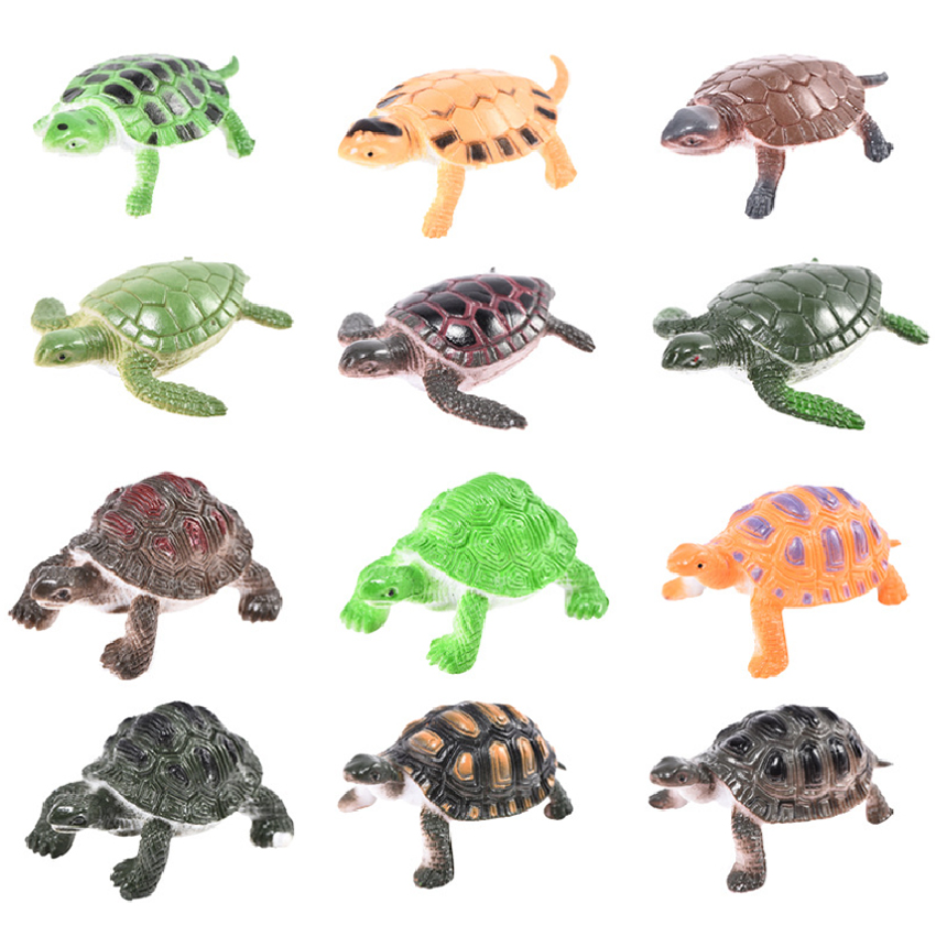 Đồ Chơi 12 Con Rùa Đáng Yêu Natural Turtle Nhựa Dễ Thương Cho Bé
