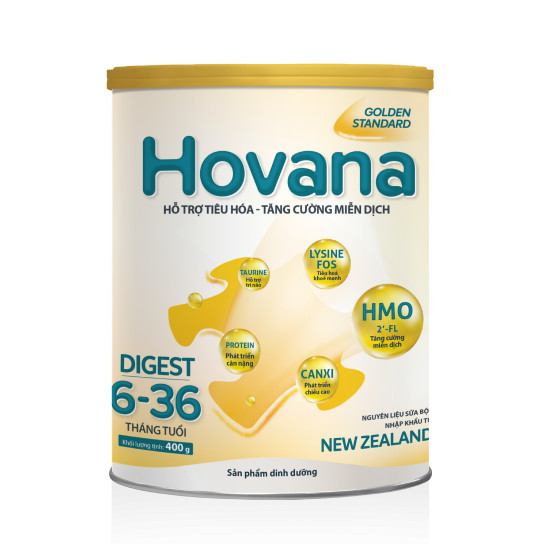 Sữa Bột Hovana Digest 400gr hỗ trợ tiêu hóa, tăng cường miễn dịch, tăng cân tự nhiên