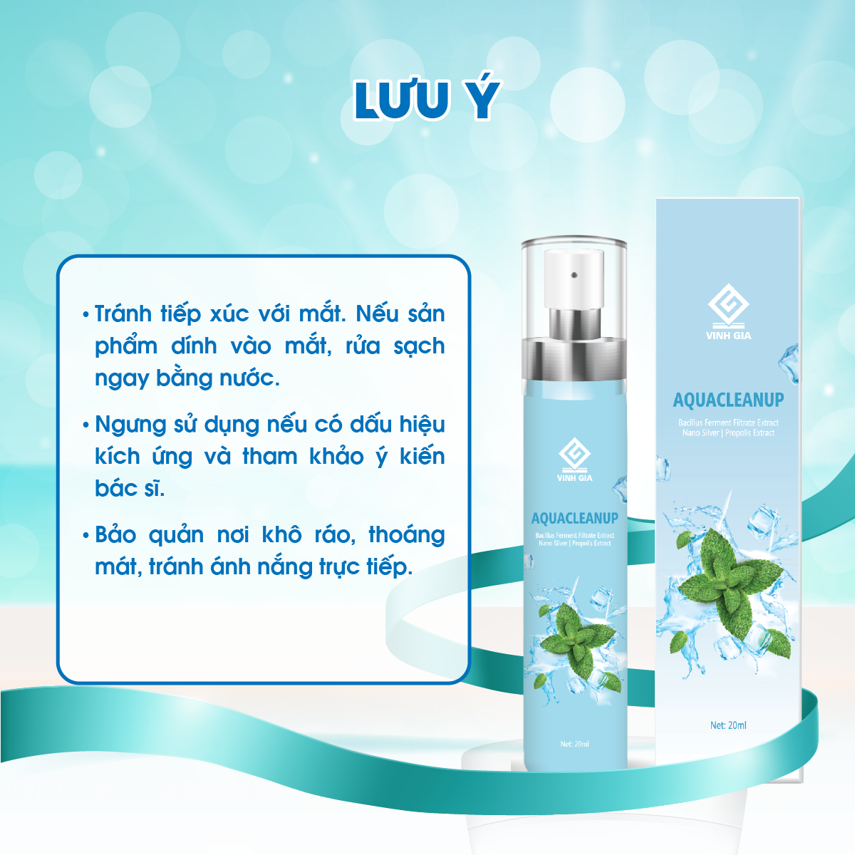 AquaCleanUp – Giúp Làm Thơm Miệng, Khử Mùi Hôi Miệng – Lọ 20ml