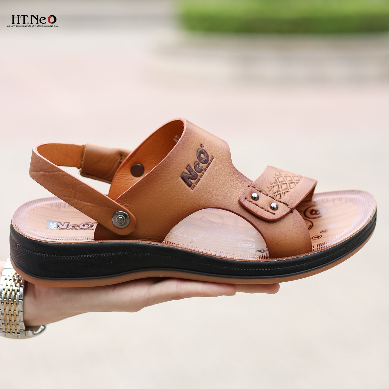 SANDAL NAM DA BÒ CAO CẤP ĐẾ CAO 3.5CM SD82-NS