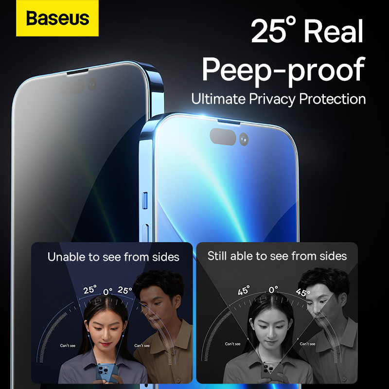 Kính Cường Lực Chống Bụi Màn Loa All-glass Crystal Peep-proof Tempered Glass EasyStick Film iP14