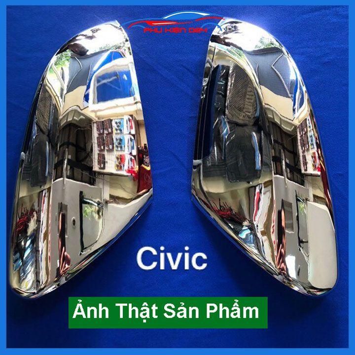 Ốp gương Civic 2016-2017-2018-2019-2020-2021 mạ crom bảo vệ chống trầy trang trí làm đẹp xe
