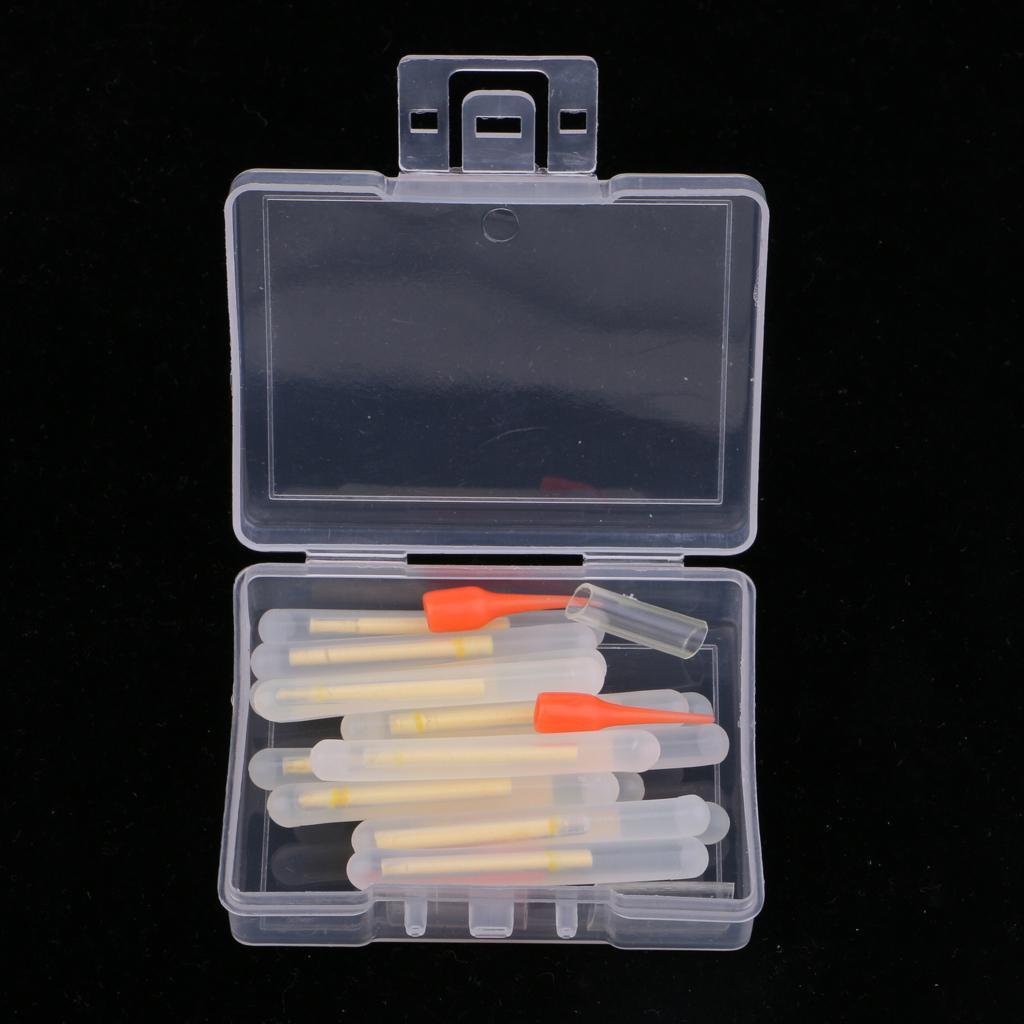 15pcs Portable Clip on Rod Tip Night Fishing Glow Light Stick Bite Indicator Night Light Alert with Box