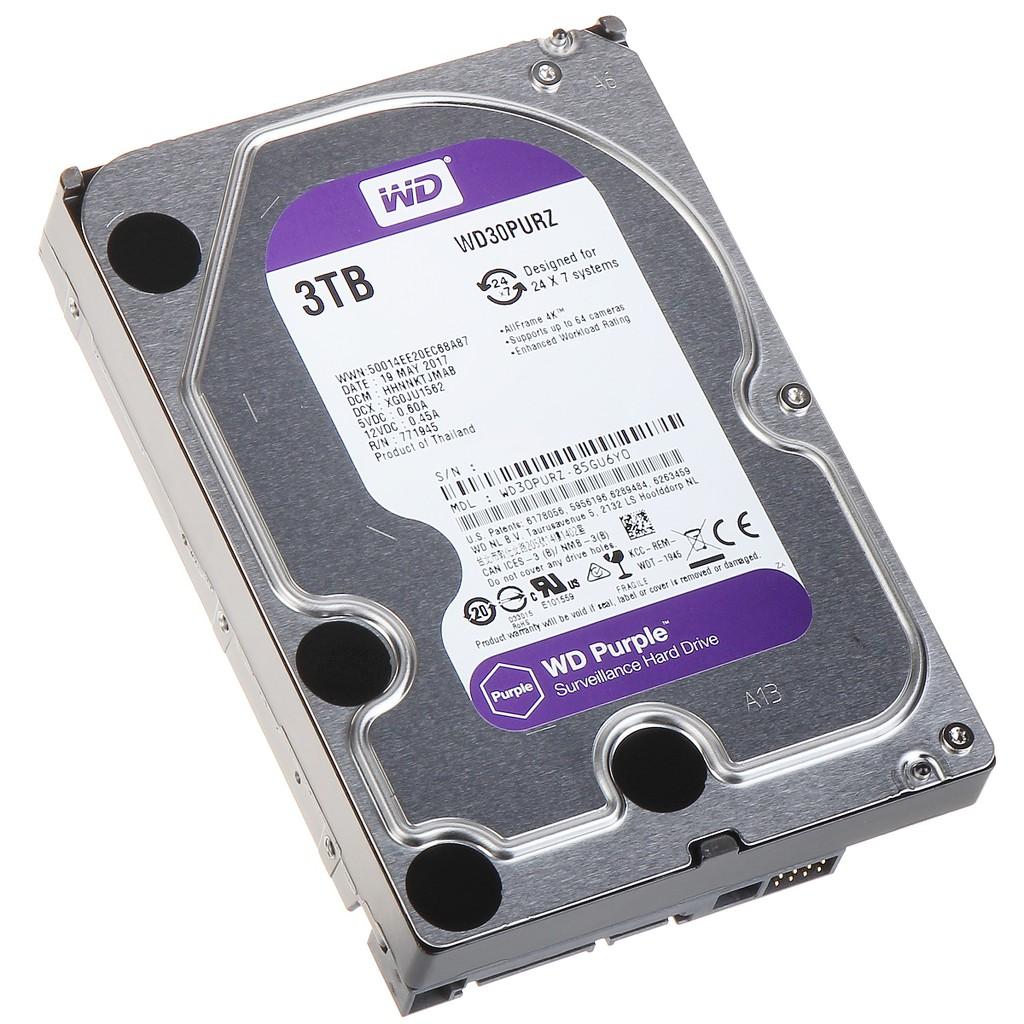 Ổ CỨNG HDD PC WesternDigital 3TB Purple (Chuyên Camera) - BH 24 THÁNG SPTECH COMPUTER
