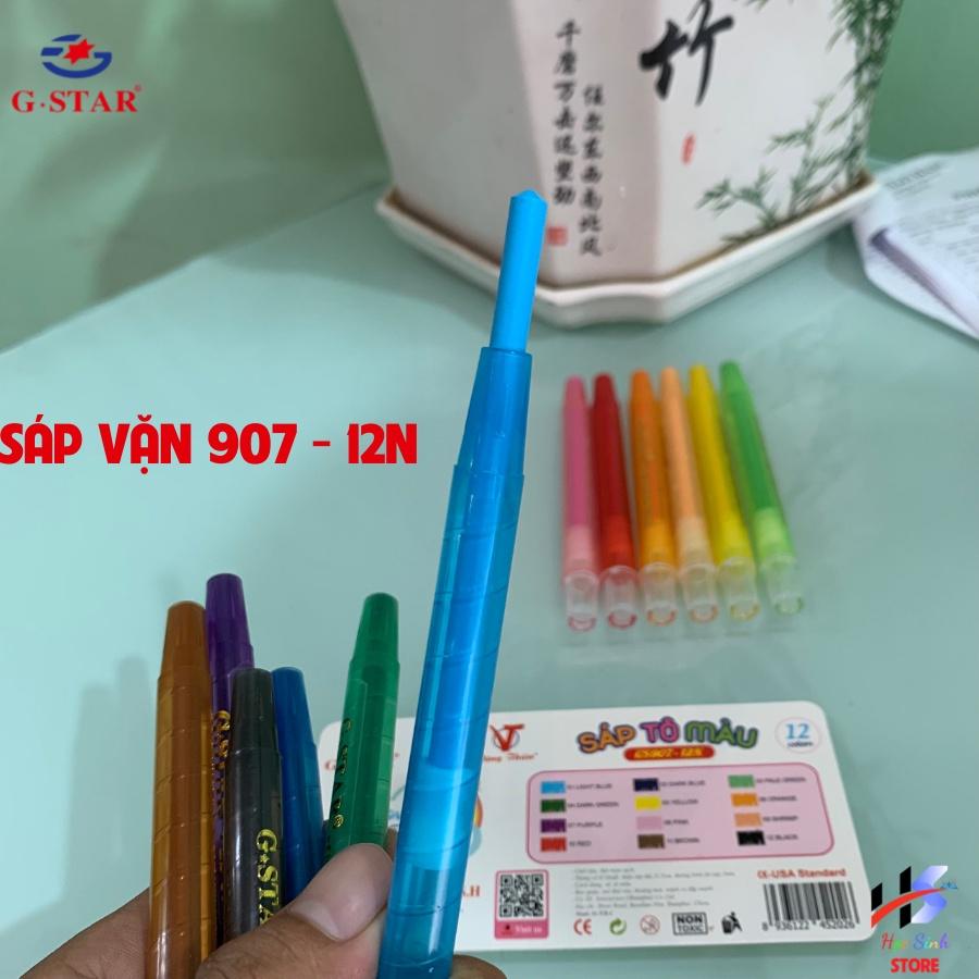 Vỉ 12 Màu Sáp Vặn Gstar GS907-12N Thân ngắn