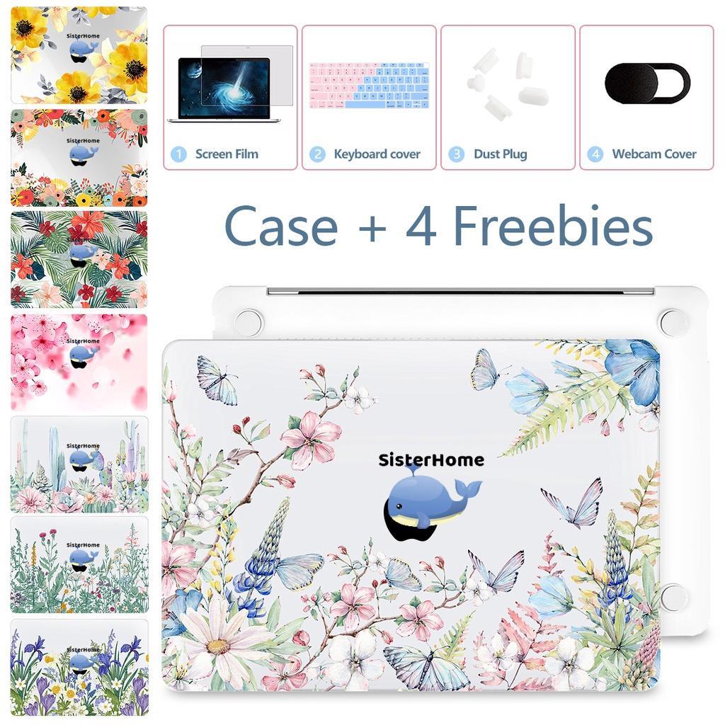 Ốp Điện Thoại in Hình Hoa 5 Trong 1 Cho Macbook Case 2021 2020 2019 M1 Air Pro 13 14 inch A2442 A2251 A2289 A2337 A2338 A1932 A2179 Retina 13 A1502 A1425