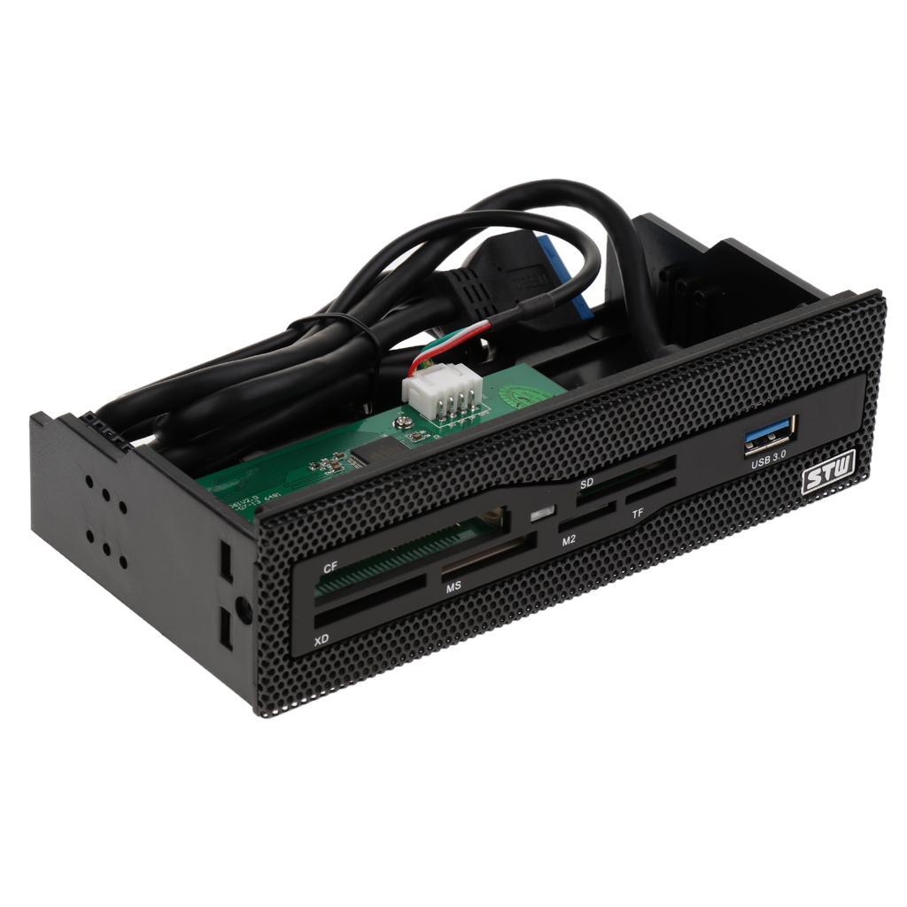 1Pack 5.25inch Desktop Case Front Panel USB3.0 Power Internal Card Reader