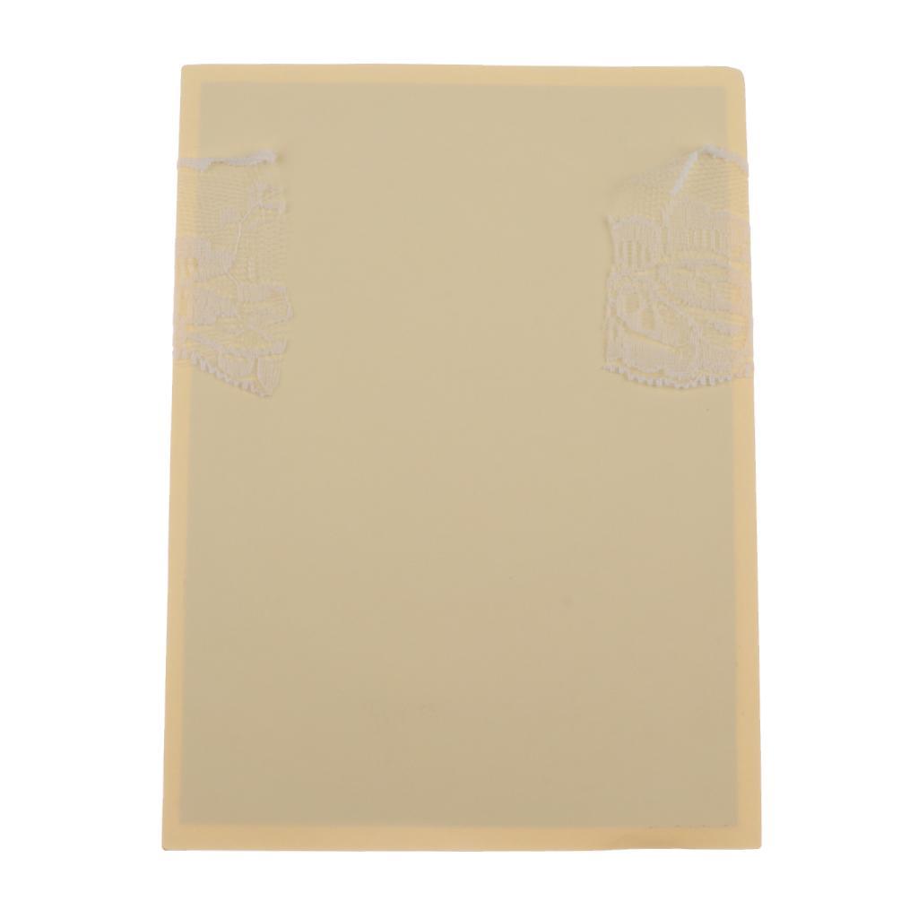 Lace Paper Wedding Invitation Cards Letters With Envelopes Pack Of 5pcs