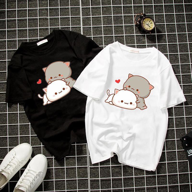 Áo thun unisex chibi mèo chibi dễ thương form đẹp vải dày mịn AT15