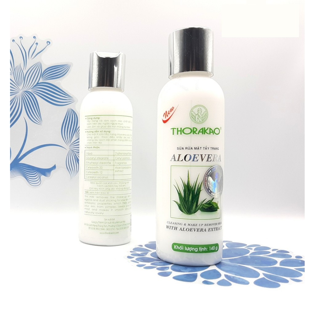 Bộ Đôi Sản Phẩm Sữa Tẩy Trang Aloevera và Sữa Rửa Mặt Sữa Tinh Chất Sữa Bò Thorakao - Để Da Thật Sự SẠCH Dầu Và Thoáng Khí