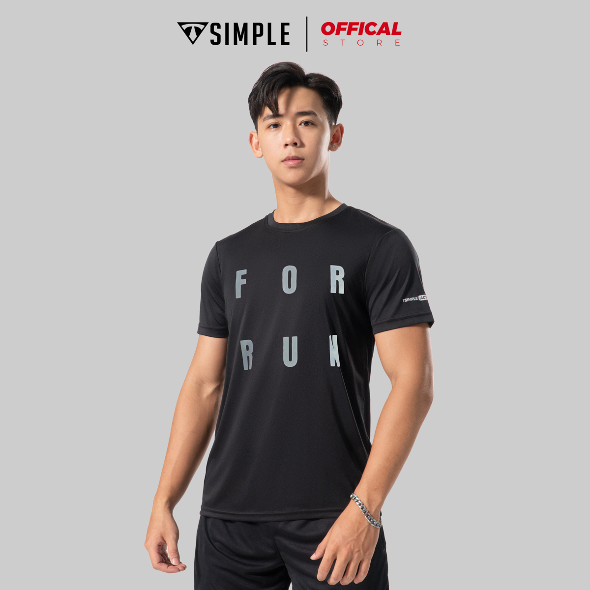 Áo Thể Thao Nam TSIMPLE cổ tròn tay ngắn tập gym vải thun lạnh thoáng mát co giãn chuẩn form For Run MSSAHP3