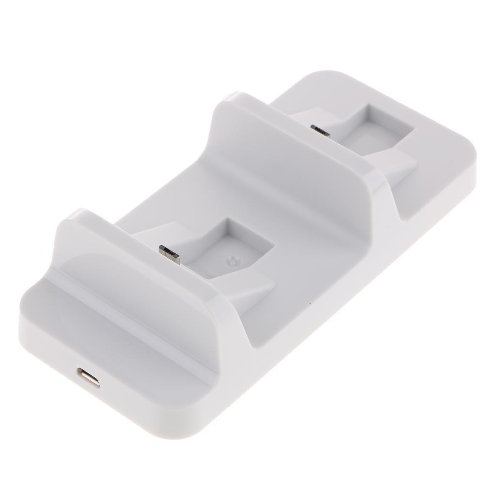 For Sony PS 4 Slim/Pro Dual USB Controller Charger -White -Charging Dock Station