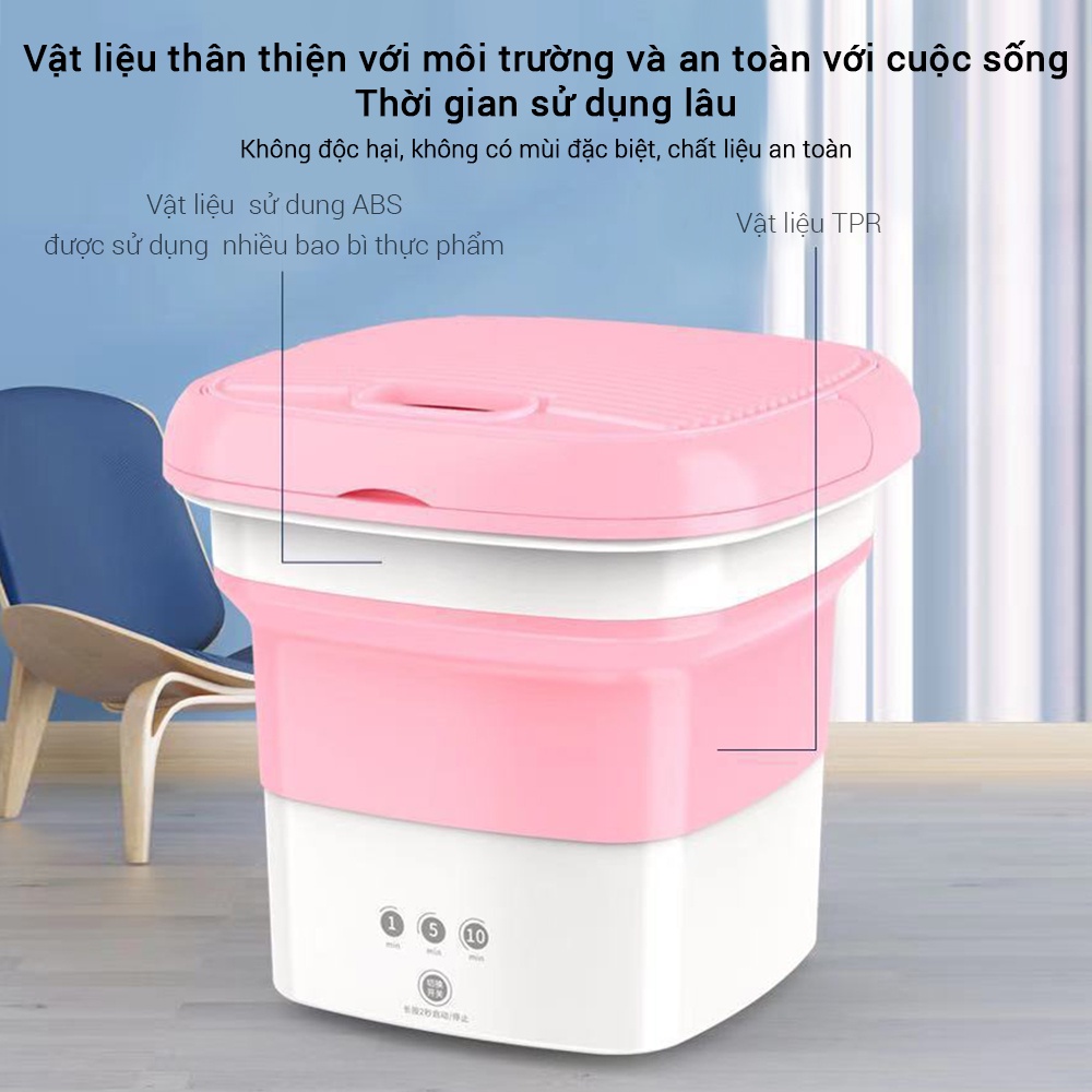 Máy Giặt Mini Cá Nhân, Vắt Khô, Khử Khuẩn Bằng Công Nghệ Blue Ag, Máy Giặt Gấp Gọn Siêu Bền Tiện Lợi Giao Hàng Toàn Quốc