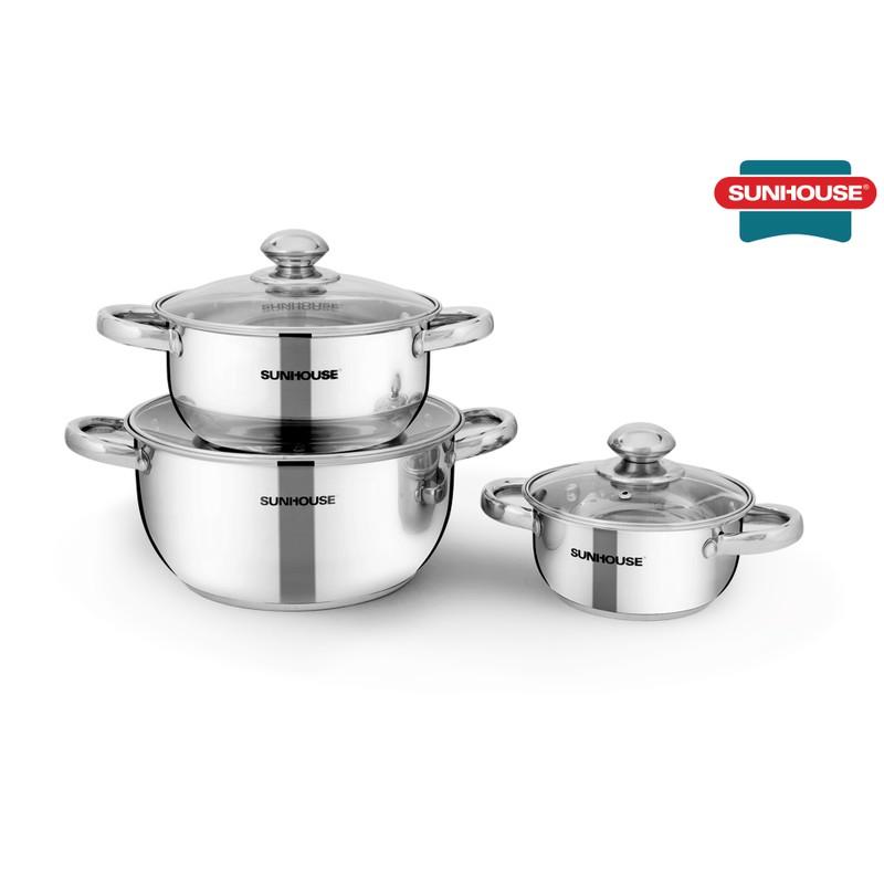 Bộ Nồi Sunhouse SH334 Inox 3 Đáy