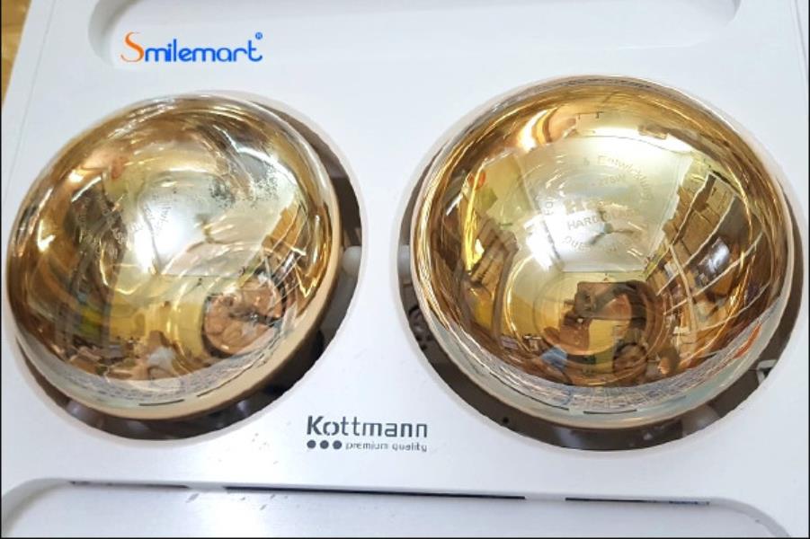 Hình ảnh Đèn sưởi nhà tắm âm trần 2 bóng Kottmann K9-R (điều khiển), hàng chính hãng