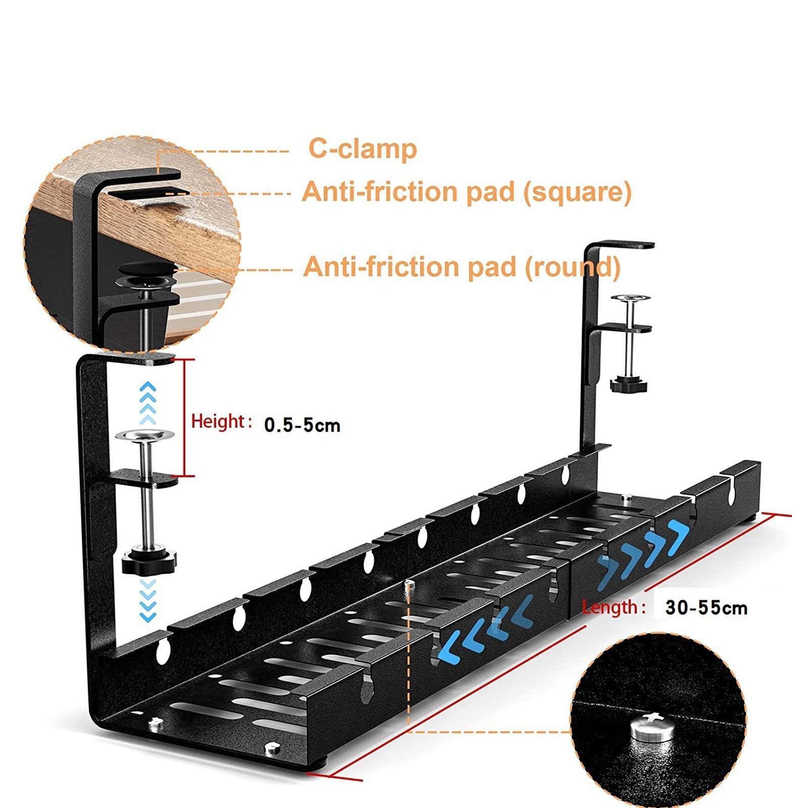 Under Desk Cable Organizer Sturdy Desk Cable Tray for Bedrooms Restaurants