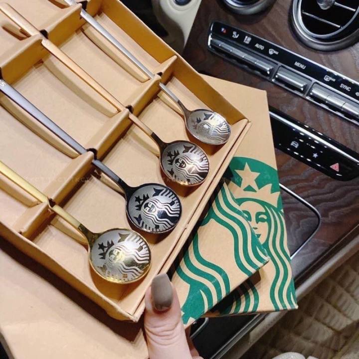 SET 4 THÌA INOX STARBUCKS CÓ HỘP ĐỰNG ĐI KÈM SANG TRỌNG