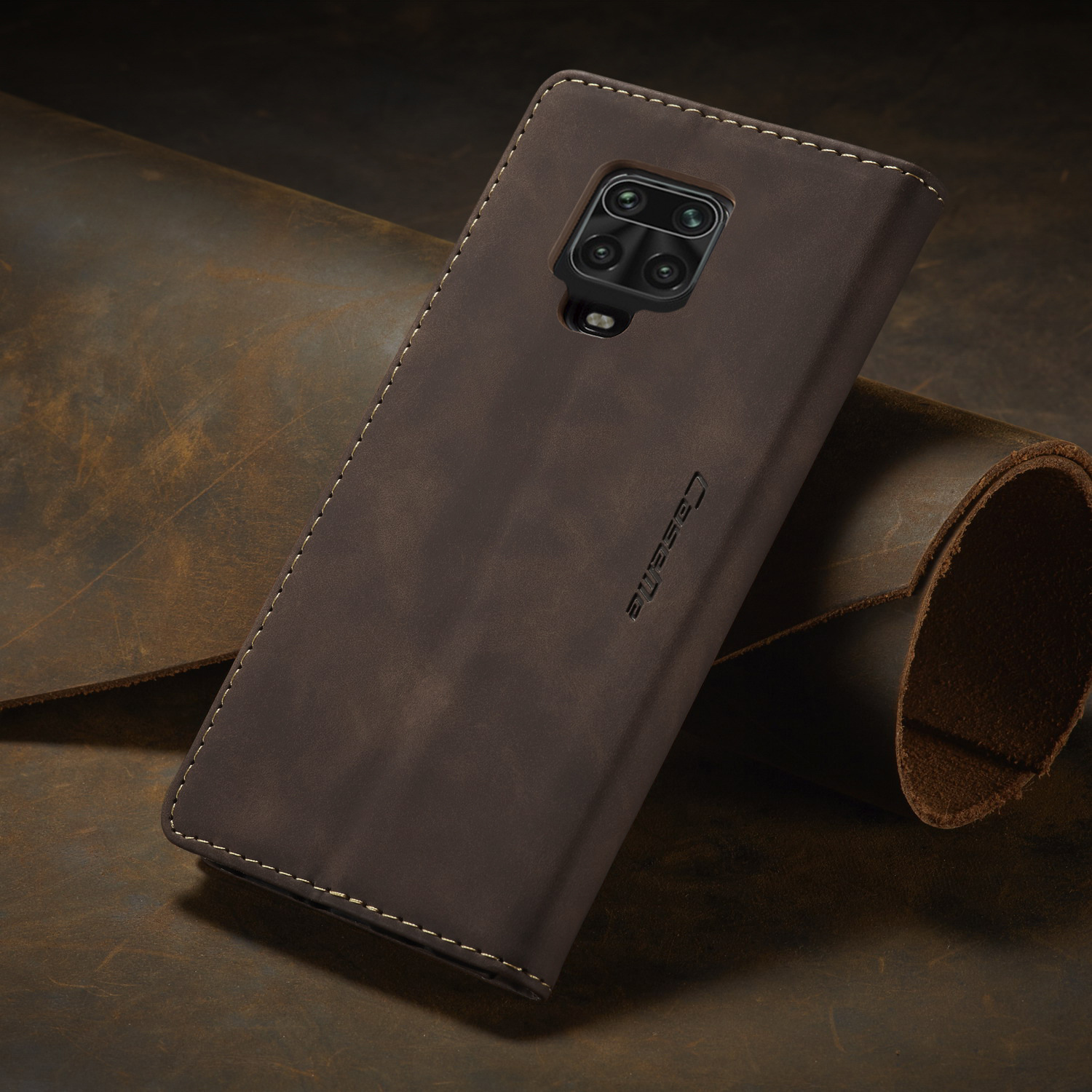 Bao da thật dạng ví cho Xiaomi Redmi Note 9 Pro Chính Hãng Caseme có ngăn đựng thẻ - Hàng Nhập Khẩu