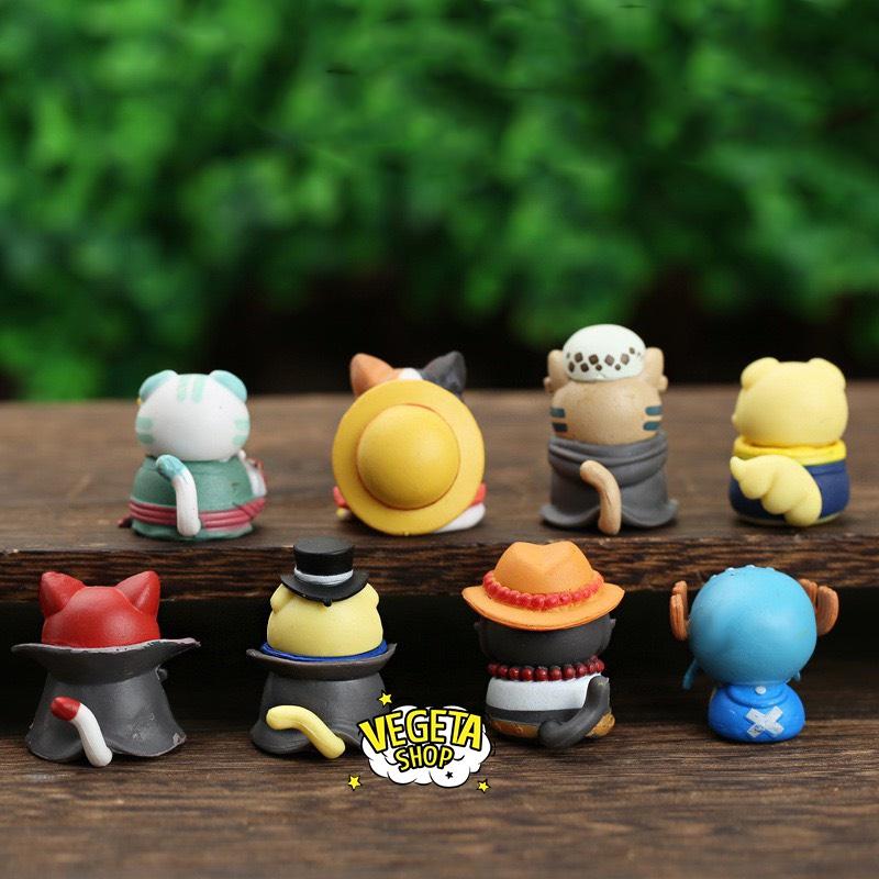 Mô hình One Piece - Mô hình Mèo Tsum Tsum Cosplay One Piece chibi dễ thương Luffy Zoro Sanji Ace Sabo Chopper Law Shanks