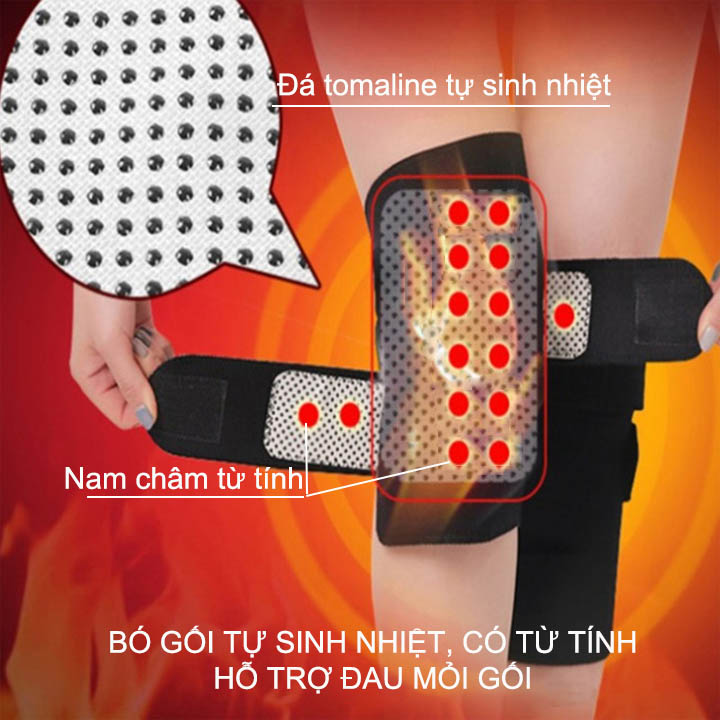 Bó gối sinh nhiệt thế hệ mới giúp bảo vệ và hỗ trợ đau mỏi khớp gối BG03 (1 đôi)