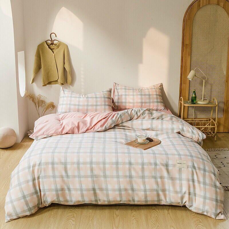 Bộ cotton TC sọc caro 4 món