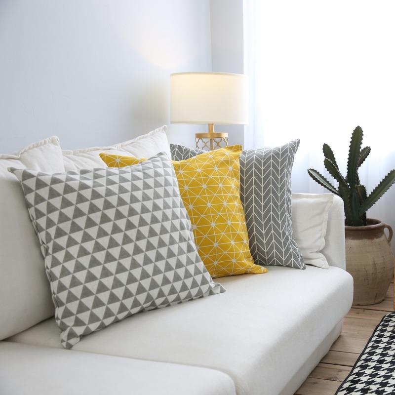 Hình Học Nghệ Thuật Đơn Giản Gối Sofa Gối Đệm Lưới Gối Mô Hình Phòng Gối Không Lõi Vỏ Gối Trang Trí