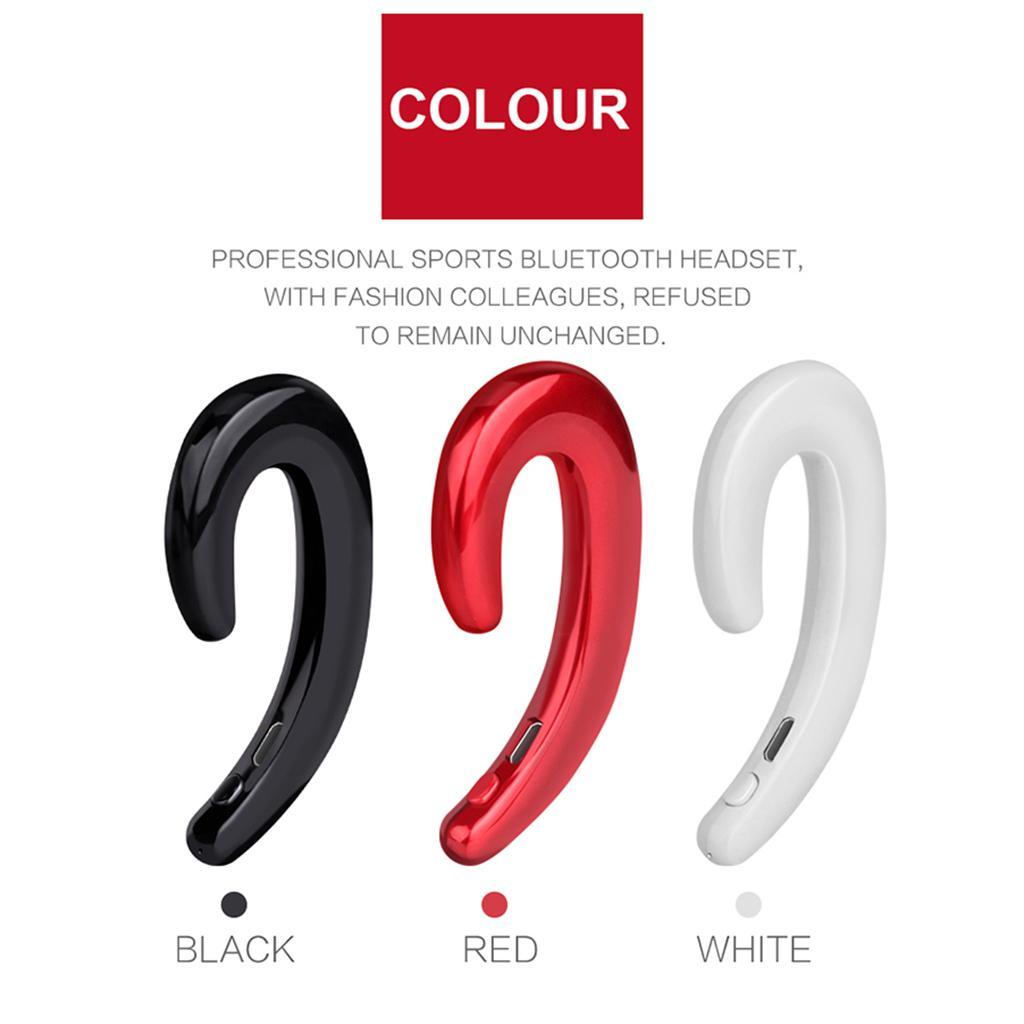Mini Wireless Bluetooth Stereo Headset Ear-hook Earphone Non Earplugs Black