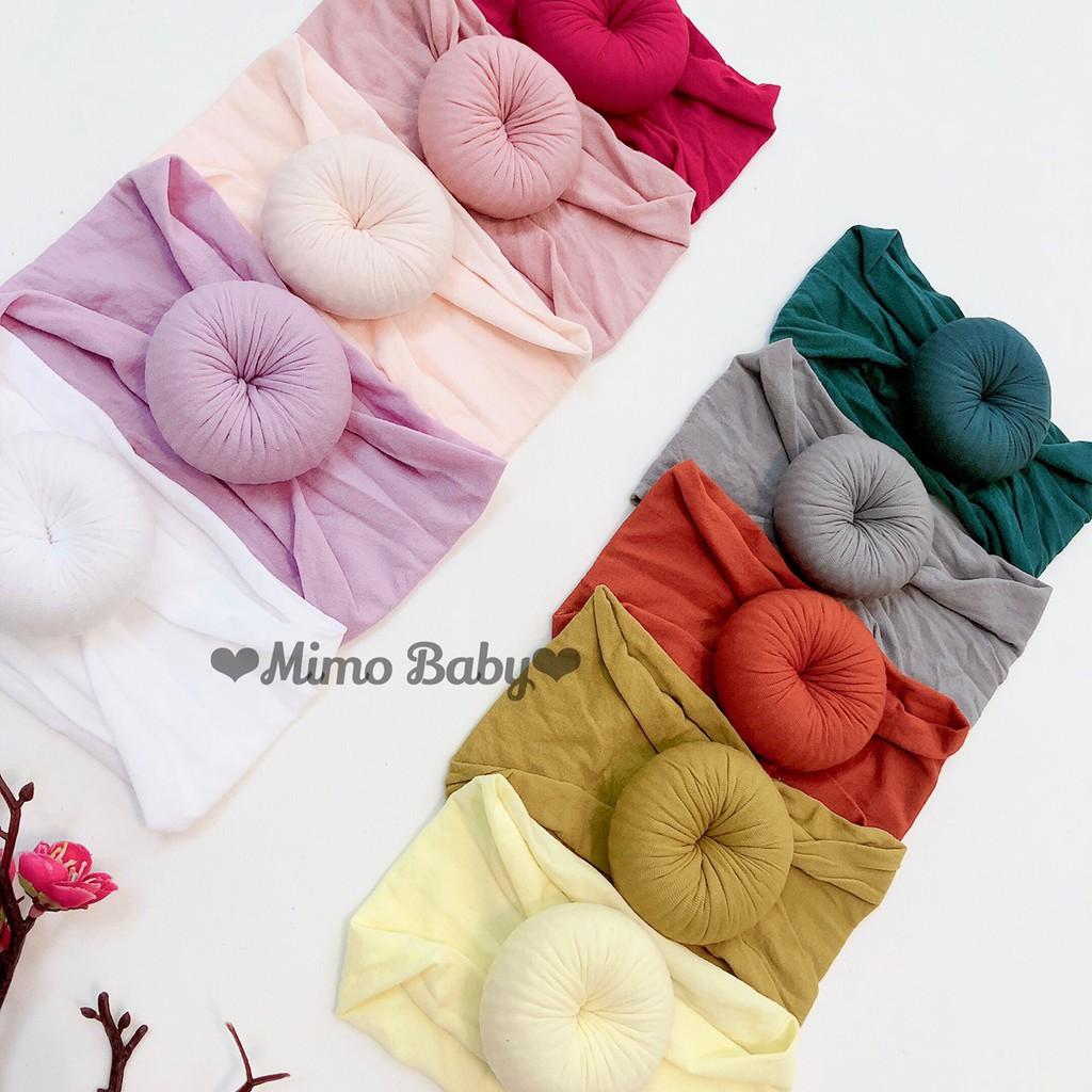 Băng đô cho bé - bản to xoắn tròn màu Retro Mimo baby BD16