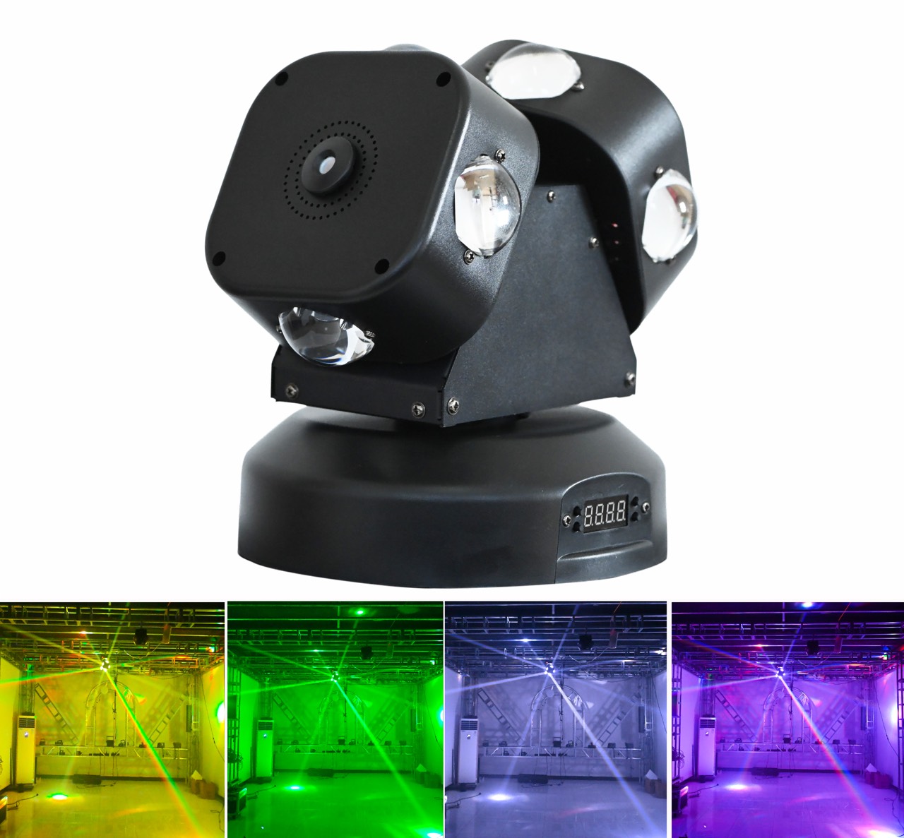 ĐÈN MOVING 2 BÁNH XE / 8 MẮT - THÍCH HỢP DÙNG TRANG TRÍ PHÒNG KARAOKE , DICSO , DJ.