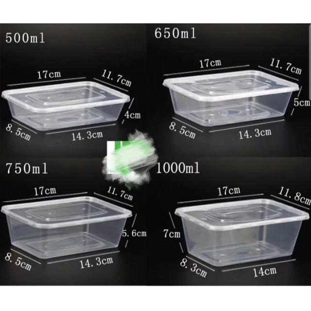 Lốc 10 Cái Hộp Nhựa Đựng Thực Phẩm an toàn - Dùng Được Cho Lò Vi Sóng Lốc 10 Cái + Kèm Nắp