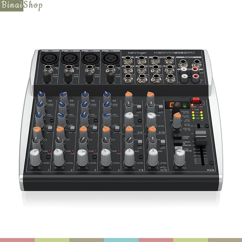 Behringer Xenyx 1202SFX - Mixer 12 Kênh USB, FX 100 Preset Dành Cho Livestream, Podcast, Thu Âm - Hàng chính hãng