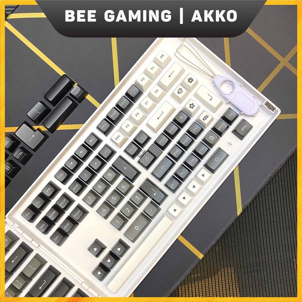 Bộ Keycap chính hãng  AKKO - Black &amp; Silver (PBT Double Shot / ASA Profile / 197 nút)