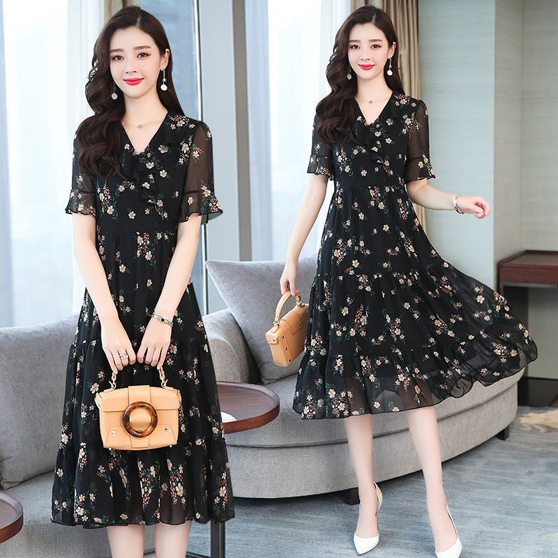 Đầm Voan Hoa Nữ Dáng Xòe Thanh Lịch VH01- Hàng Quảng Châu Cao Cấp(Ảnh thật cuối hình)