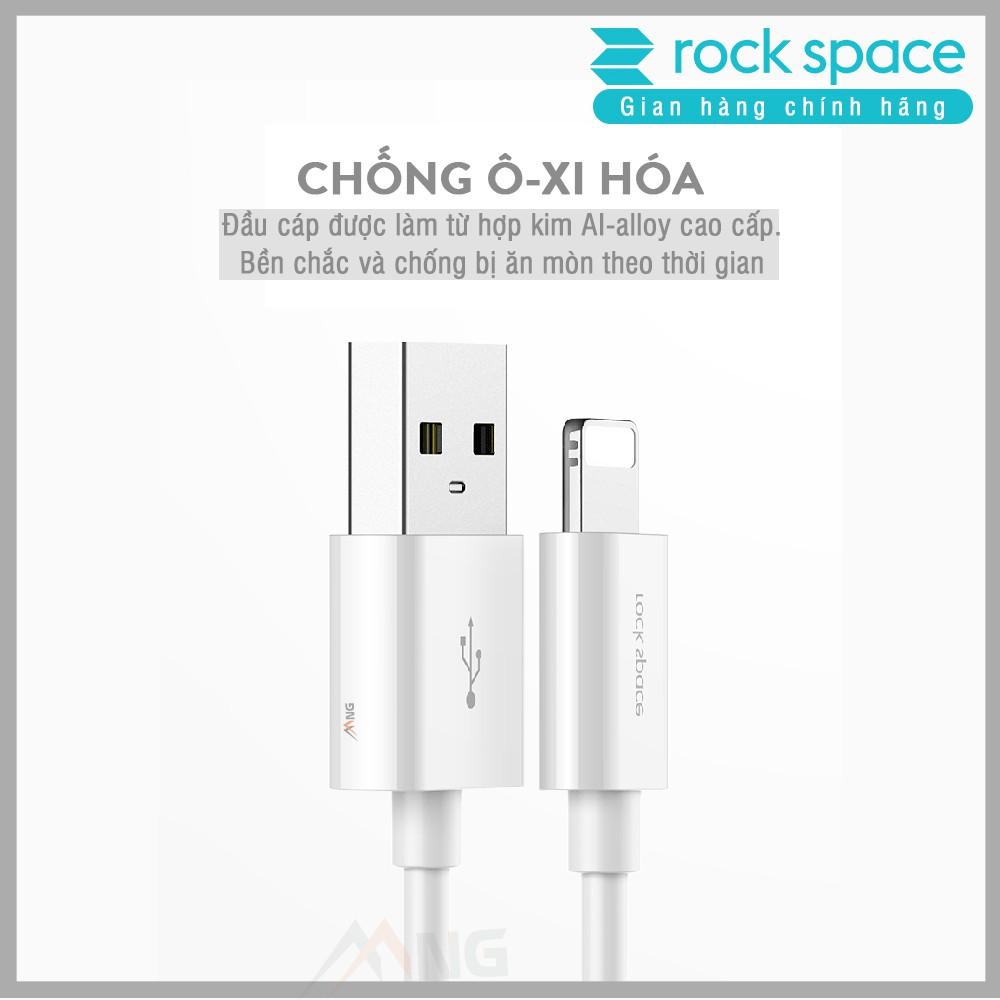 Dây cáp sạc nhanh Rock space S08 dành cho Iphone, sạc nhanh, ổn định, không nóng máy, 1M - Hàng chính hãng