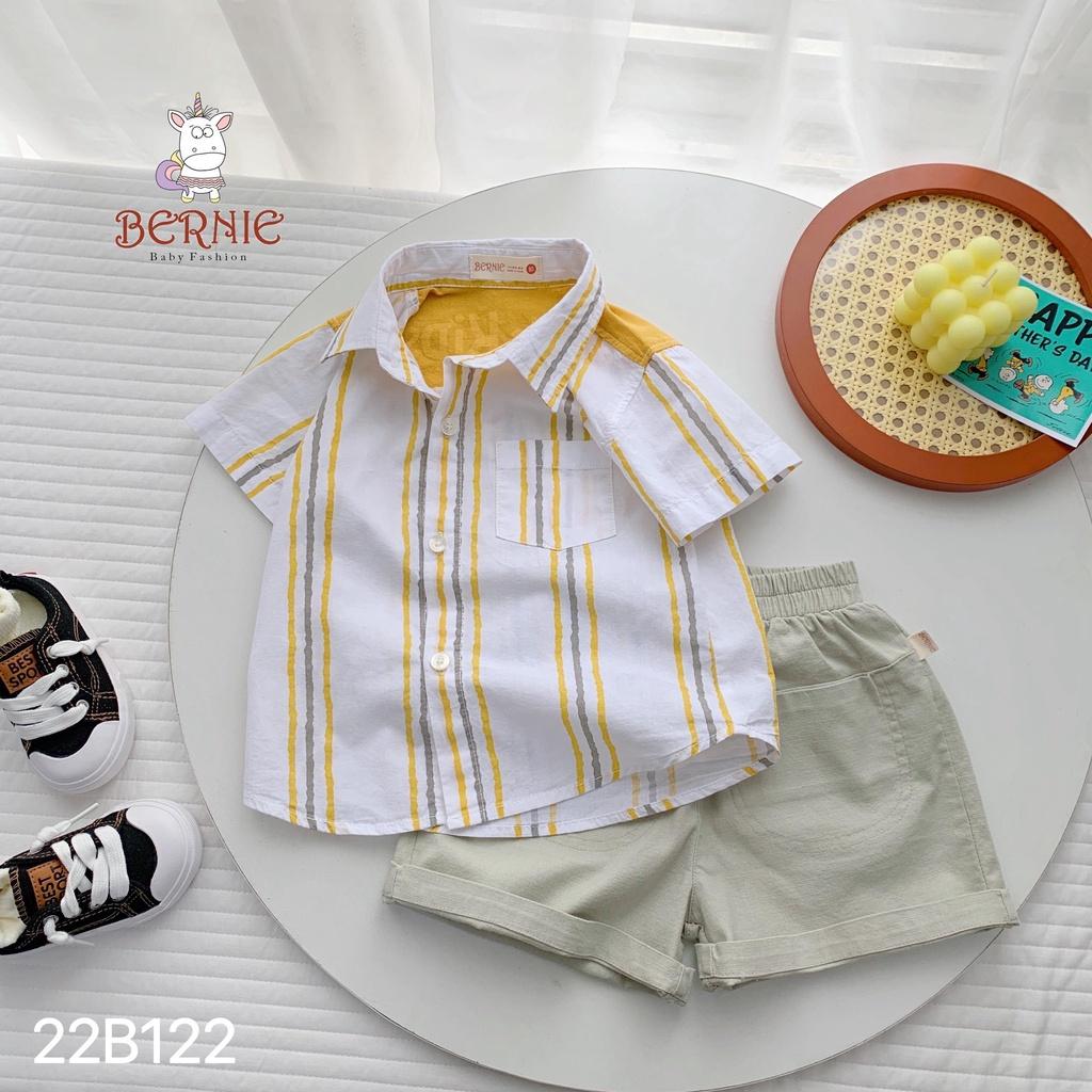 Set bé trai áo sơ mi, quần short, áo ba lỗ soái ca hàn quốc