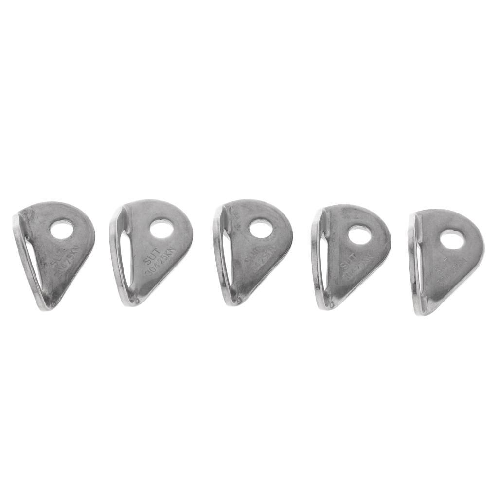 5 Pieces Rock Climbing Bolt Hanger Stainless Steel 25KN/5600Lb