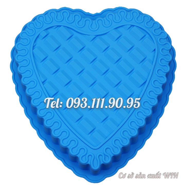 Khuôn silicon làm đế bánh, rau câu hình trái tim đan xen - Loại 24 cm – Mã số 1105