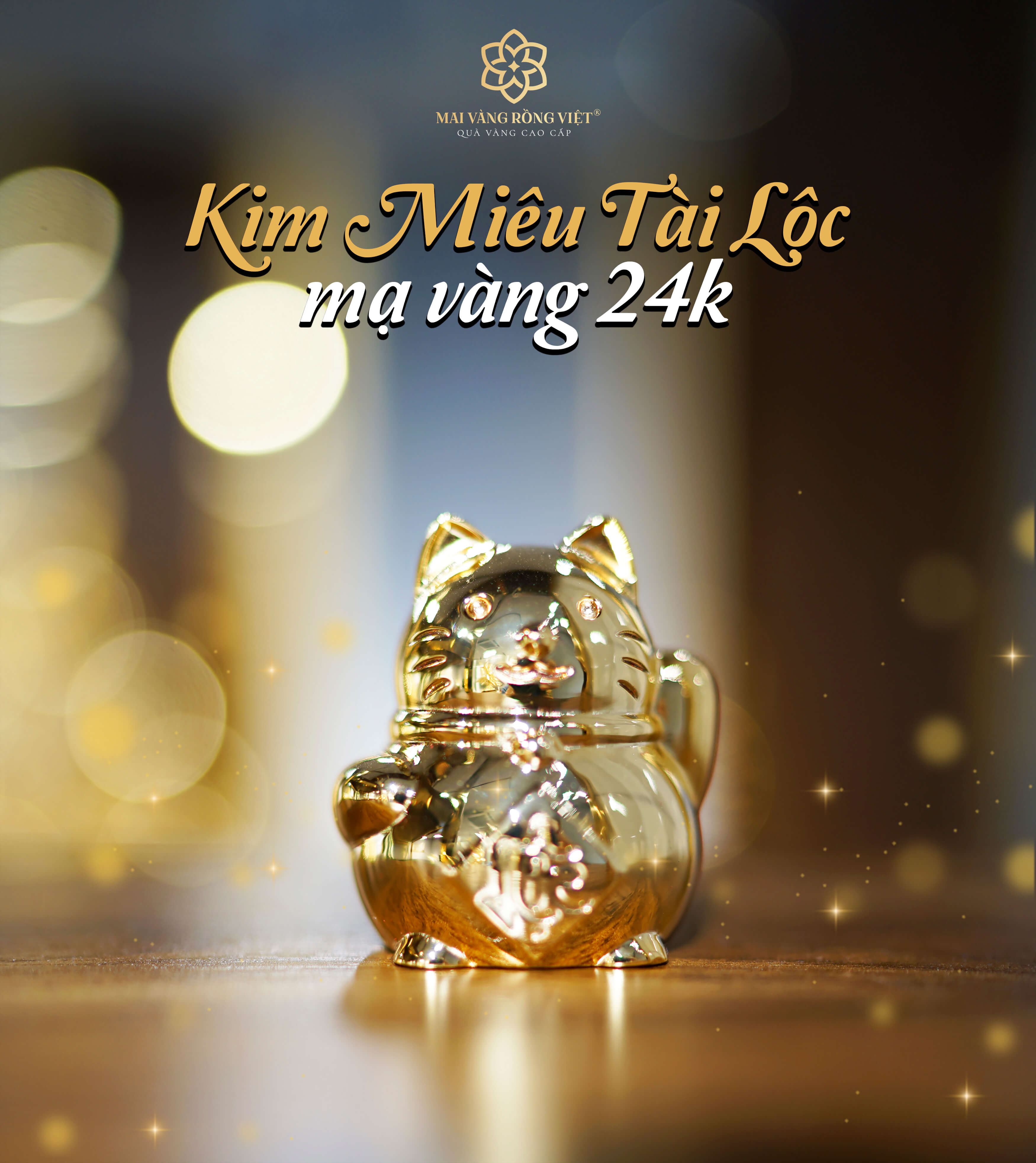 Kim Miêu Tài Lộc mạ vàng 24k