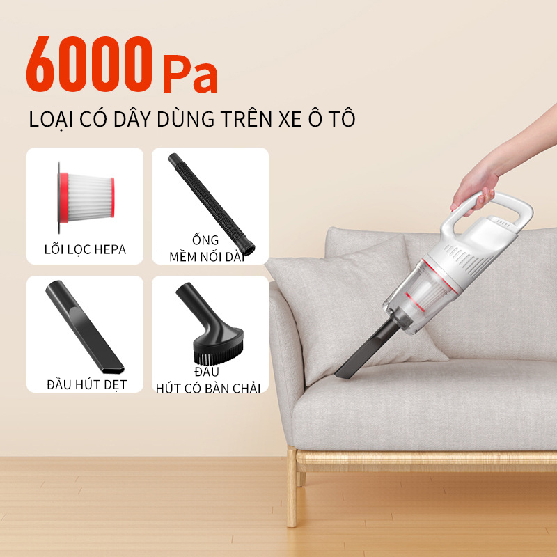 Máy hút bụi đa năng dùng cho gia đình, lực hút lớn 12000Pa, Lọc nhiều lớp, làm sạch mạnh mẽ