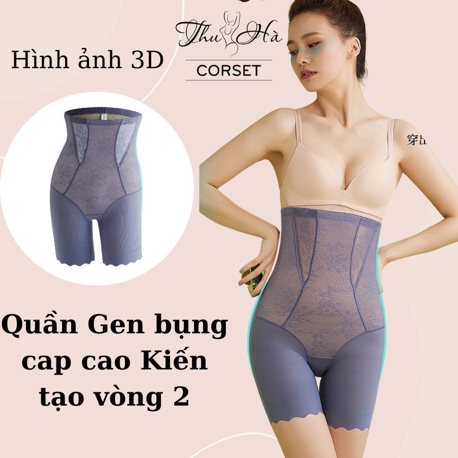 Quần gen nịt bụng cao cao, chất su lạnh phối ren CAO CẤP