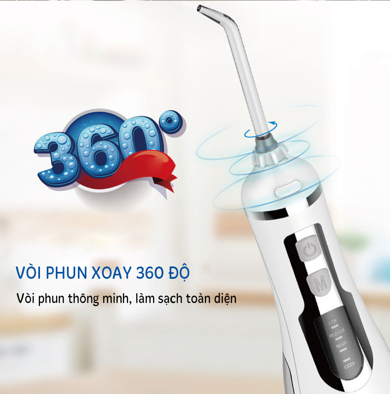 Máy Tăm Nước Waterpulse V500 Thế Hệ Mới-Xịt vệ sinh răng miệng, Niềng Răng
