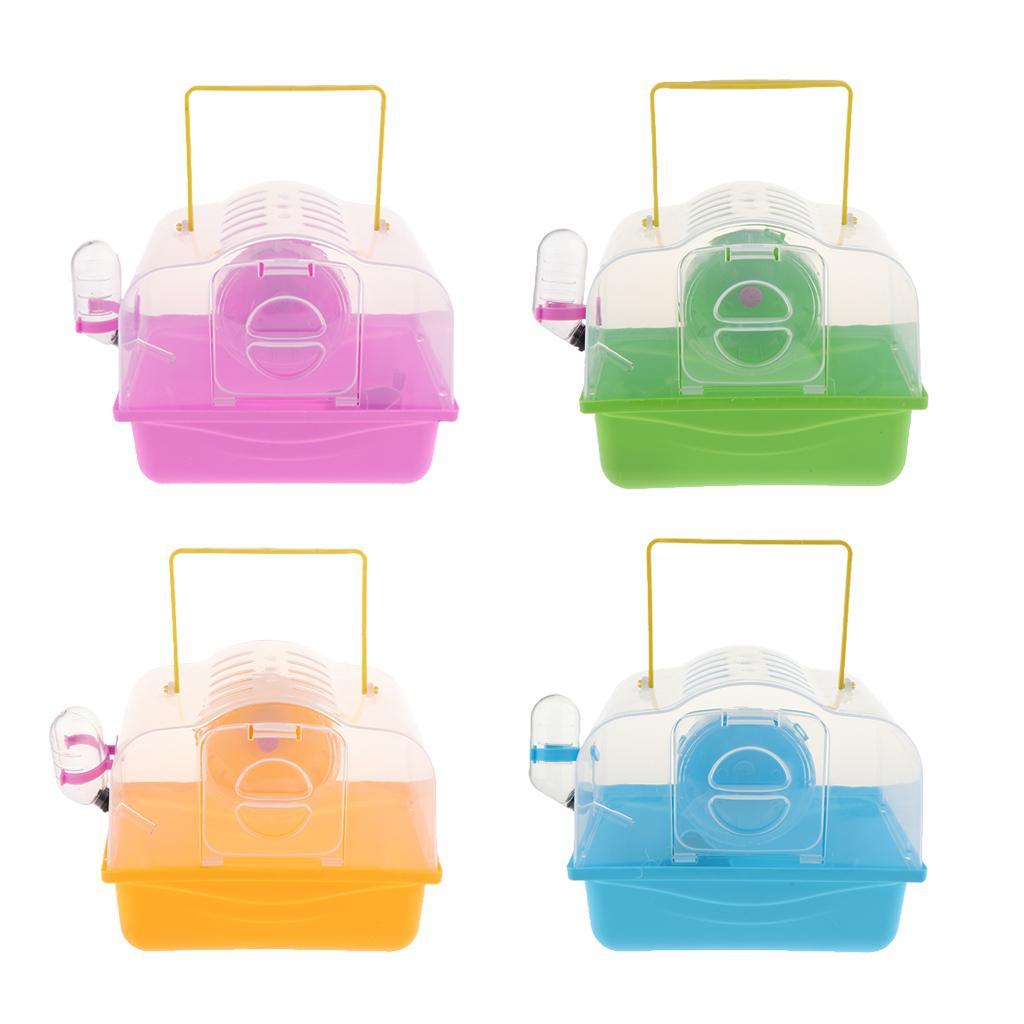 Portable Carrier Hamster Carry Case Cage with Water Bottle Outdoor