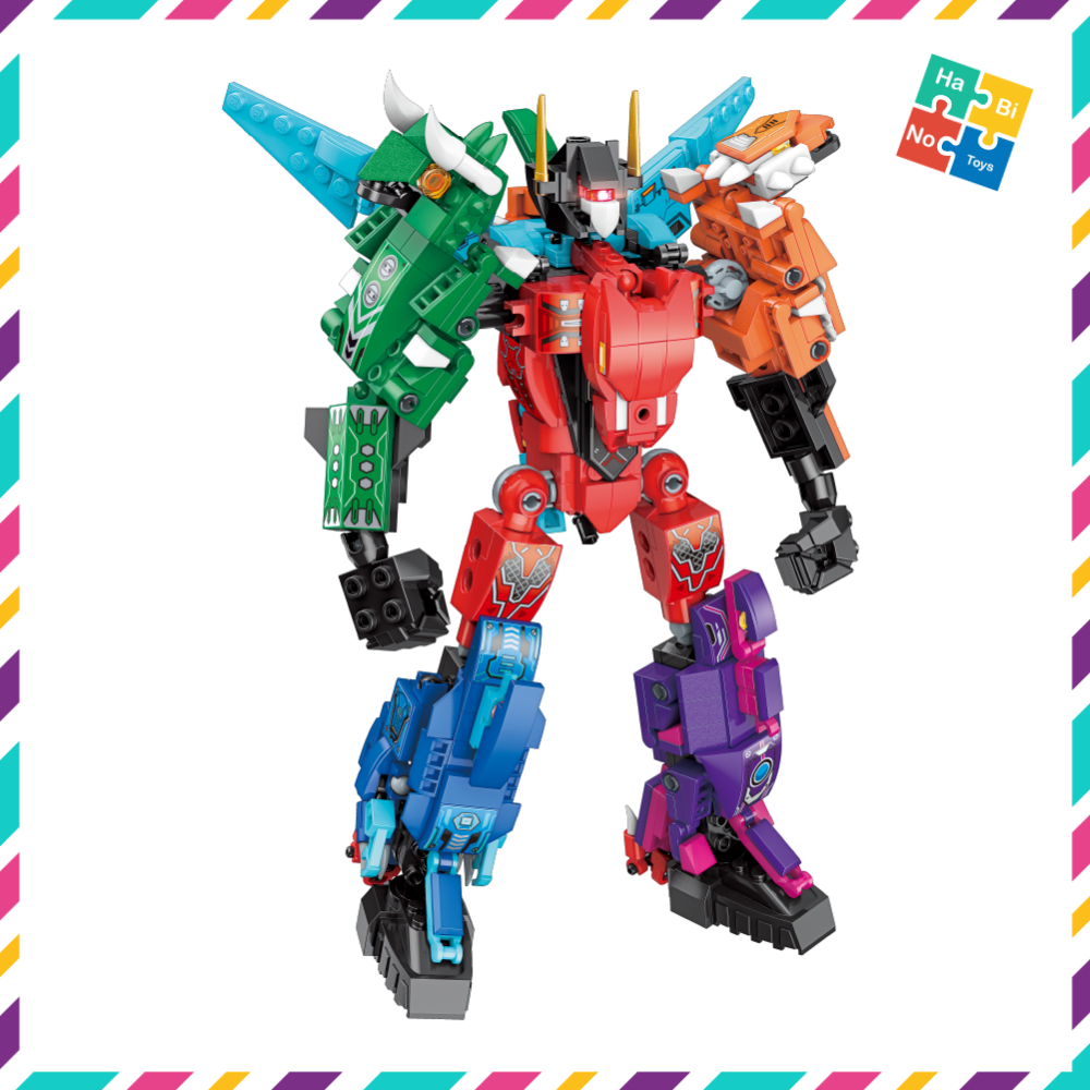 Lắp Ráp Qman 41105 Người Máy Khủng Long Robot Đồ Chơi Xếp Hình Mech Dinosaur 6 Trong 1 Gồm 521 Chi Tiết Cho Trẻ Từ 6 Tuổi