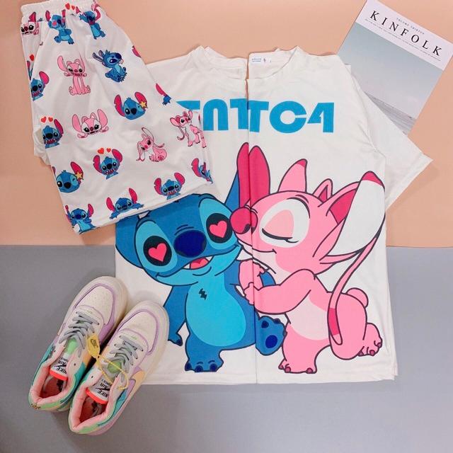 Đồ bộ mặc nhà nữ in biểu tượng tình yêu siêu dễ thương