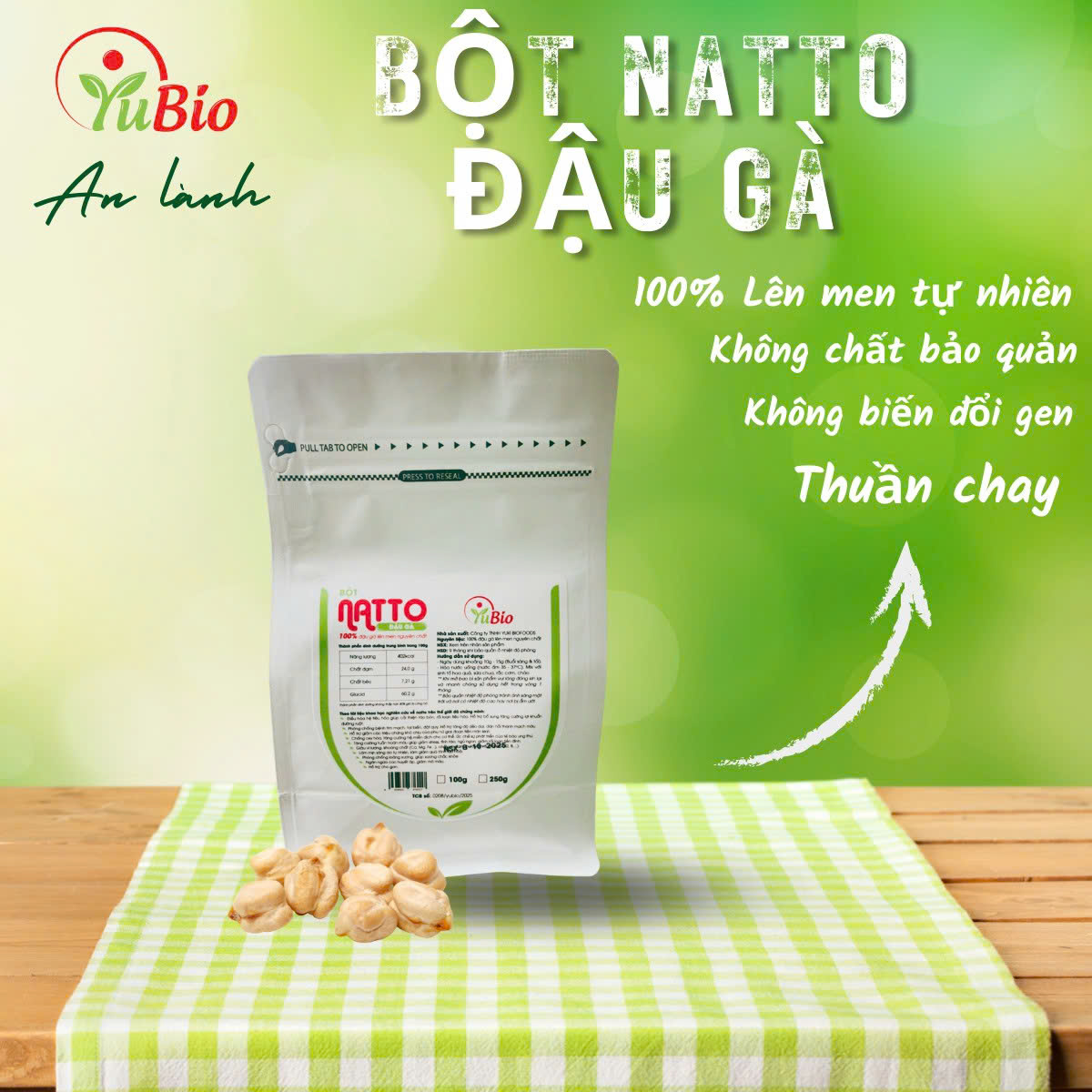 Bột NATTO ĐẬU GÀ YUBIO - 250G