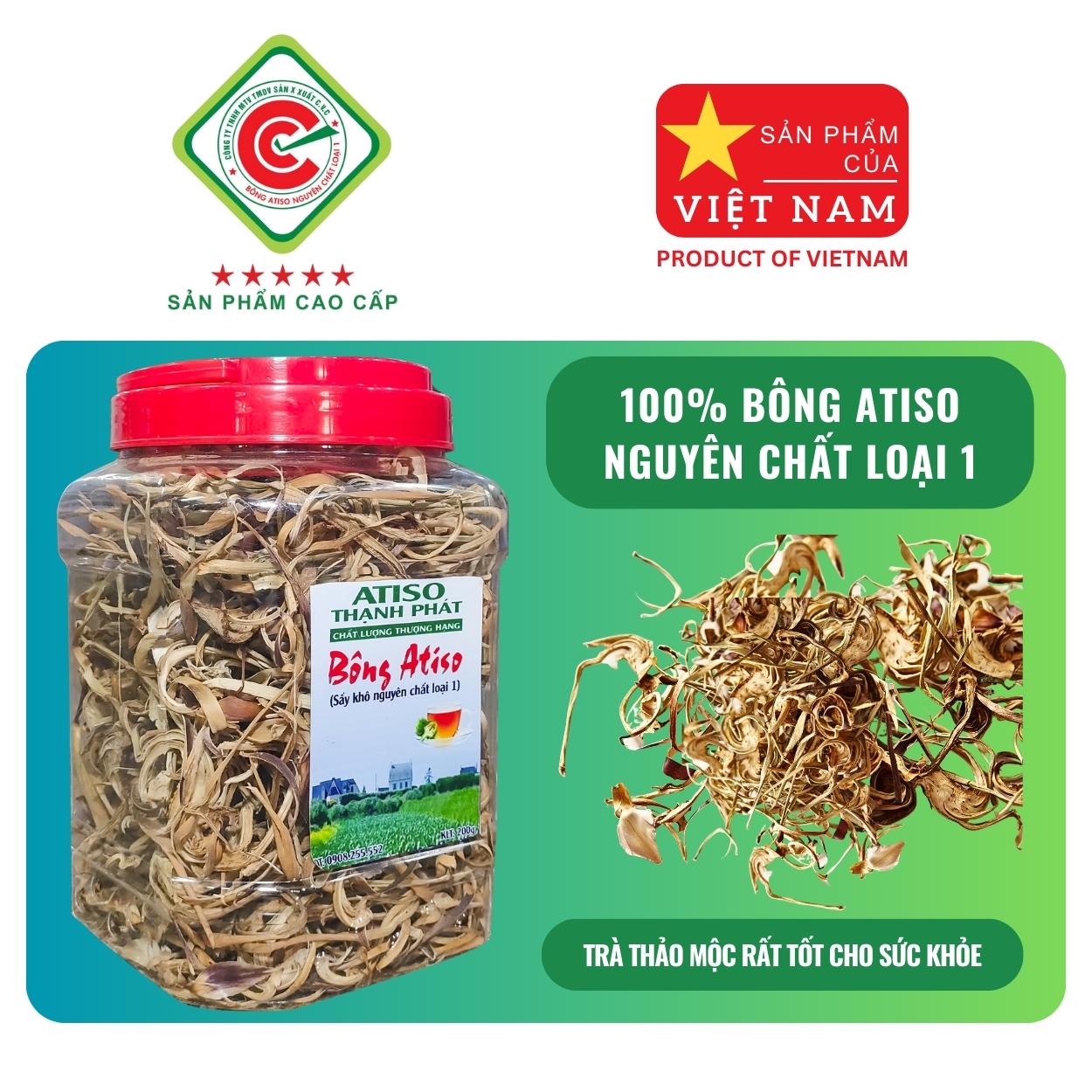 Bông Atiso nguyên chất loại 1 THẠNH PHÁT Hộp 200gr giúp thanh lọc cơ thể, tốt cho gan, cải thiện giấc ngủ FREESHIP ở HCM