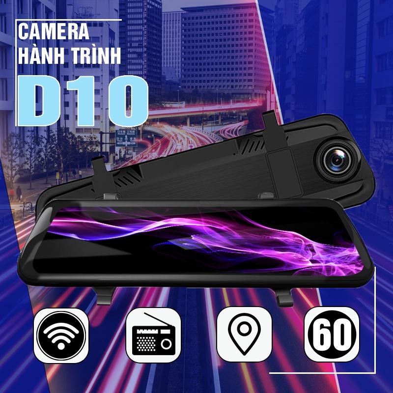 Camera hành trình ô tô D10 độ phân giải FHD, cảnh báo va chạm, lệch làn, hỗ trợ quay đêm, định vị GPS bảo hành 12 tháng